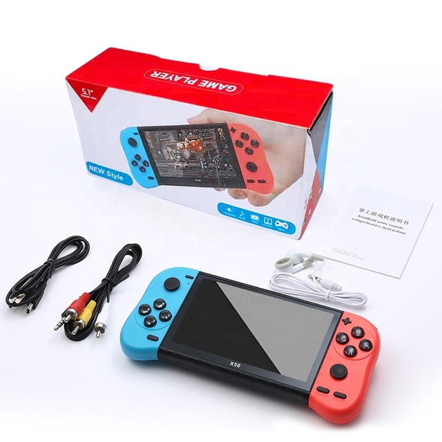 X50 5.1 Inch Portable Retro Video Game Console Handheld Game Console Player Portable Classic Game