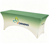 Sarung Meja Stretch Custom dengan Cetak Logo untuk Pameran Dagang