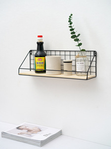 Factory Supply Cheap Home Installs the Float <strong>Shelf</strong> That Mount on the Wall <strong>Plain</strong> <strong>Metal</strong> Wind Floats a Set of Wooden Display Rack - Product Image 6