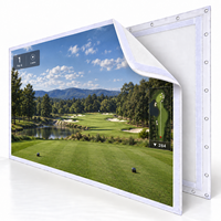 Écran de projection de golf ignifuge à 3 couches, structure sandwich 3D, taille sur mesure, insonorisation, écran de simulation de golf résistant aux impacts