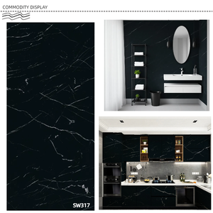 KINNARD-Papier de contact décoratif en PVC épais, avec design en marbre noir mat, imperméable et écologique, pour meubles d'hôtel - Product Image 3