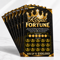 Nouvelles cartes à gratter sur le thème Royal Fortune, billets de loterie personnalisés, impression de données variables pour promotions de détail, gagnant instantané