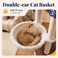 Arbre à chat en bois, meuble tour pour chats avec condos spacieux, brosse auto-nettoyante, poteaux à gratter en sisal, échelle, brun rustique