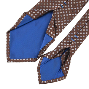<span class=keywords><strong>Corbata</strong></span> <span class=keywords><strong>de</strong></span> seda 100% hecha a mano para hombre, patrón formal <span class=keywords><strong>de</strong></span> lunares, <span class=keywords><strong>corbata</strong></span> marrón <span class=keywords><strong>de</strong></span> <span class=keywords><strong>siete</strong></span> <span class=keywords><strong>pliegues</strong></span> con punta azul - Product Image 1
