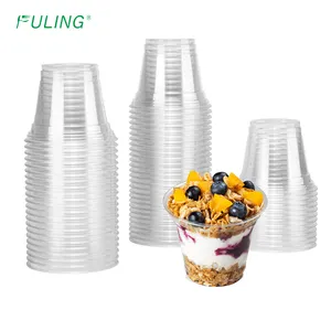 FULING 9 oz temizle tek kullanımlık plastik bardaklar PET tek kullanımlık plastik Tumblers