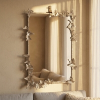 Miroir mural décoratif en métal pour intérieur, accent de décoration pour la maison, 60,96*4,45*99,06CM, miroir mural vintage doré en métal