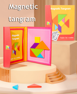 Giocattoli <span class=keywords><strong>di</strong></span> legno per bambini Montessori strumenti didattici Tangram magnetico Puzzle 3D forma creativa blocchi <span class=keywords><strong>di</strong></span> costruzione educativo Puzzle Game - Product Image 1