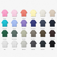 Camisetas Personalizadas de Alta Calidad para Hombre, 280g, Talla Grande, Tejido Sólido, 100% Algodón, Cuello Redondo, Ribete en Contraste, Estilo Urbano
