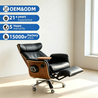 Fauteuil de bureau électrique inclinable de luxe, fauteuil de direction ergonomique, fauteuil de bureau inclinable électrique avec repose-pieds