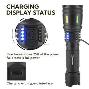 Zoomable 700 lumen điện hiển thị <span class=keywords><strong>LED</strong></span> Đèn pin không thấm nước có thể sạc lại chiến thuật <span class=keywords><strong>Torch</strong></span> ánh sáng cho sử dụng ngoài trời - Product Image 4