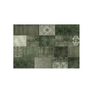Tapis d'entrée Philona de style vintage, vert, patchwork, rectangulaire, en fibre de polyester, pour usage domestique - Product Image 5