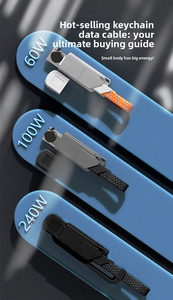 Cáp sạc USB đa năng 6 trong 1 PD 60W 100W 240W, Type-C sang USB-C, Micro, phụ kiện điện thoại, cáp dữ liệu từ tính, cáp sạc móc khóa - Product Image 6