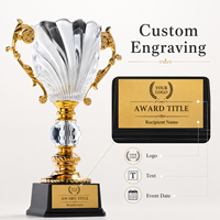 Trofeo de Cristal Tallado Exquisito con Grabado Personalizado y Logotipo Personalizado