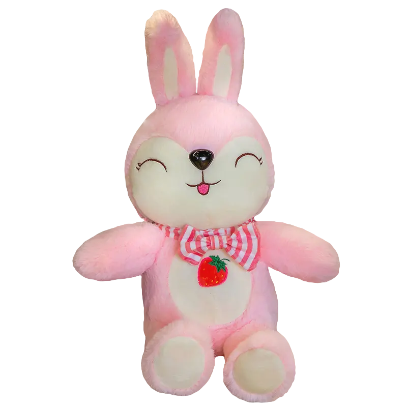 new style 25/35CM stuffed cute plush strawberry rabbit doll toy custom stuffed wild animal soft plush rabbit for promotion