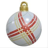 Boule gonflable en PVC lumineuse de Noël avec lumières LED 60 cm Décoration de jardin extérieur d'usine