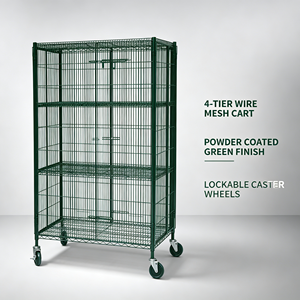 Steel Wire Locking Wheel Casters 6 Tier Open Design Stockroom Mobile Wire Shelving Unit With Casters Heavy Duty Mobile <b>Cart</b> - Product Image 1
