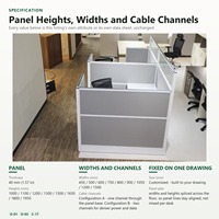 Poste de travail modulaire de 40 mm de hauteur totale, tailles personnalisées selon vos plans, projet d'aménagement de bureau, OEM & ODM
