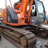 Excavatrice Hitachi ZX135US d'occasion du Japon, 12-13 tonnes, à queue courte, modèle chenillé Hitachi ZX120 ZX130 ZX135 pour la construction
