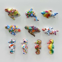 Aimants de réfrigérateur en résine colorée en forme d'animaux, collection décorative de souvenirs pour les boutiques de cadeaux, le tourisme, la vente au détail et la décoration intérieure