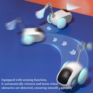 Juguete Eléctrico para Gatos con Control Remoto y Funcionamiento por Gravedad, Material de Silicona Suave, Varita Interactiva con Plumas para Gatos - Product Image 3