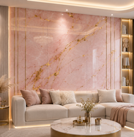 Dalle de marbre UV, plaque de marbre PVC, panneau mural intérieur imperméable, panneau décoratif UV pour revêtement mural