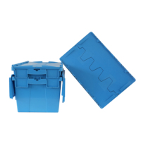 Promotion : Caisse de transport logistique en plastique robuste, empilable, avec couvercle intégré, pour entrepôt et vente au détail