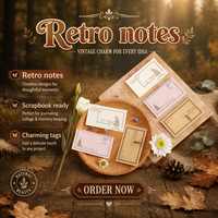 Vente en gros 50 feuilles bloc-notes notes rétro indésirable Journal Scrapbooking autocollants bureau école papeterie