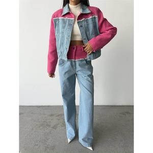 Conjunto de Chaqueta y Pantalones de Mezclilla Fucsia para Mujer - Product Image 2