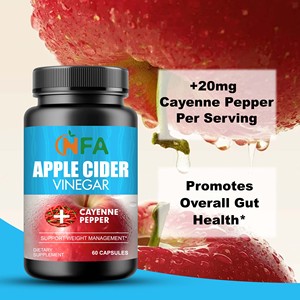 NFA Apple Cider Vinegar With Cayenne Pepper Capsules 60 Count Dietary <b>Supplement</b> For Weight Management - Product Image 2