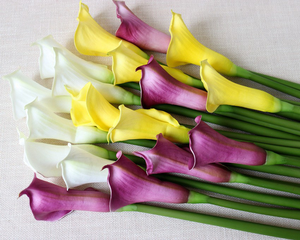Fiori Artificiali di Calla Lily in PU di Alta Qualità, Bianchi e Viola, Fatti a Mano, per Matrimoni, Lauree e Decorazioni Domestiche - Product Image 5