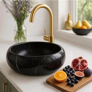 סגנון איטלקי אור יוקרתי שיש משטח כביסה טבעי, כיור שיש כיור מודרני פשוט - Product Image 2