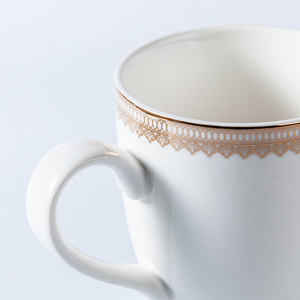 <span class=keywords><strong>Mug</strong></span> en porcelaine blanche avec logo en relief, poignée bon marché, élégant, personnalisé, pour voyage, coffret cadeau, <span class=keywords><strong>grand</strong></span> <span class=keywords><strong>mug</strong></span> en céramique de 400 ml avec bord doré, Shenzhen - Product Image 5