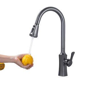 ZEPENG Modern Brass Pull-down <strong>Sprayer</strong> <strong>Kitchen</strong> <strong>Faucet</strong> Single-hole Single-handle Deck Installation <strong>Faucet</strong> - Product Image 3