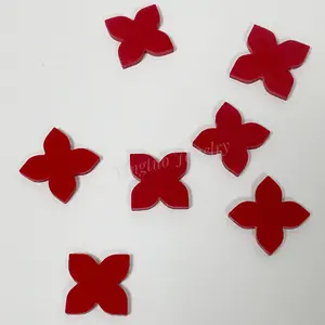 Yingtuo Jewelry Hot Sale Synthetic 13x13x2.1mm Four Leaf Clover Gemstones Factory Direct Price Red Agate Stones