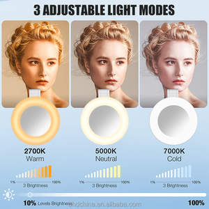 Espejo de maquillaje magnético 3 en 1, soporte para teléfono, luz de relleno para Selfie, luz nocturna, brillo ajustable para Selfies Live para <span class=keywords><strong>Iphone</strong></span> - Product Image 3