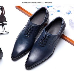 Chaussures en cuir pour hommes de qualité supérieure en cuir de vachette, confortables, à lacets, bout pointu, style business décontracté, design élégant - Product Image 4