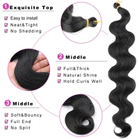 Extensions de cheveux en vrac à ondulations lâches, fibres haute température, cheveux à crocheter, ombré, 24 pouces de long, ondulations lâches pour tresses