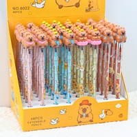 Mignon Crayon Créatif HB en Forme de Tête de Capybara 3D, Corps en Plastique Non-Affûté, Multi-Segments, Effet Goutte d'Œuf, Fournitures Scolaires pour Étudiants