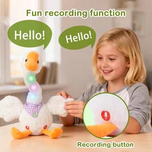 Интерактивная развивающая игрушка EPT: плюшевая гусыня с подсветкой, музыкой, USB-зарядкой и функцией записи, игра с обручем для детей - Product Image 3
