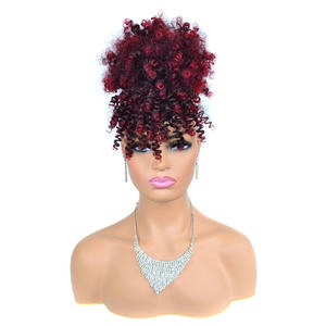 High Puff Afro Curly Peluca con cordón de cola de caballo Short Afro Kinky Clip-On para trenzar el <span class=keywords><strong>cabello</strong></span> - Product Image 5