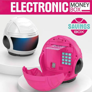 Tirelire électronique en forme de casque avec <span class=keywords><strong>d</strong></span>éfilement automatique des billets, verrouillage par empreinte digitale et mot de passe, lumière LED, boîte <span class=keywords><strong>d</strong></span>'épargne pour enfants, cadeau - Product Image 2