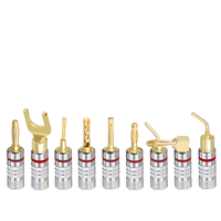 Connecteur audio sans soudure en cuivre de 4 mm pour haut-parleur, connecteur de corne audio pour l'audio et la vidéo, fourni par l'usine