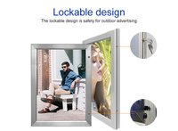 Bingkai Poster luar ruangan tahan cuaca lampu LED dapat dikunci profil aluminium