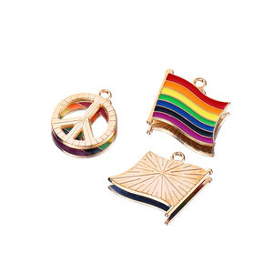 Sound Of Waves Rainbow Alloy Pendants DIY Jewelry Charms For Bracelets Necklaces Keychains Fashion Accessories - Product Image 5