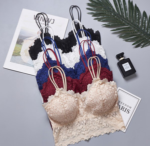 花柄レースレディースブラウスとトップス女性セクシーワイヤレスキャミソールノースリーブブラ下着 - Product Image 3