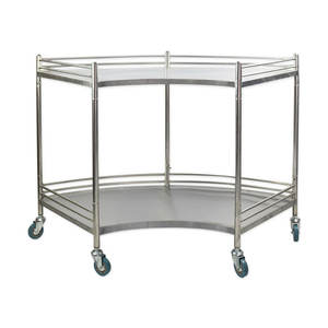 구강 치과 임플란트 수술실 장비 테이블 스테인리스 스틸 팬형 치료 카트 곡선형 병원 의료 카트 - Product Image 1