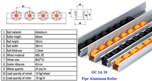 מערכת אלומיניום משינוע רולים רולים מערכת פס רהוט למערכת מתלה זרימה/מערכת מדף הזזה - Product Image 3