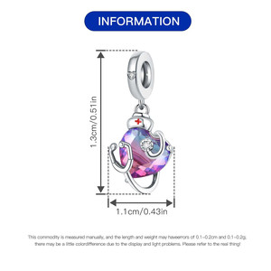 Pendentif stéthoscope infirmier en forme de cœur, accessoire de bracelet DIY haut de gamme original, vente en gros, pendentif de bracelet pour femme - Product Image 2