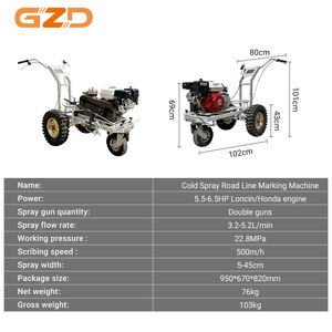 Macchina per Segnaletica Stradale a Spruzzo Freddo a Benzina GZD con Motore 5.5/6.5HP, Macchina per Verniciatura Stradale e Tracciamento Linee - Product Image 2