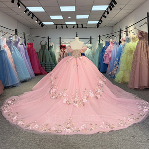 Jancember 6899 fairy pink <strong>off</strong> <strong>the</strong> <strong>Shoulder</strong> Sweet 15 Girls Vestidos De Xv Anos <strong>Dress</strong> for Quinceanera - Product Image 4